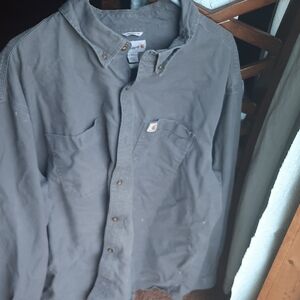 Carhartt Gray Button-Up Shirt